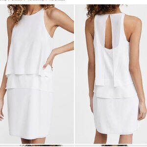 Tibi new york Solid Silk Layered Dress 100% silk 6